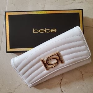 Bebe Daisy flap wallet cream white